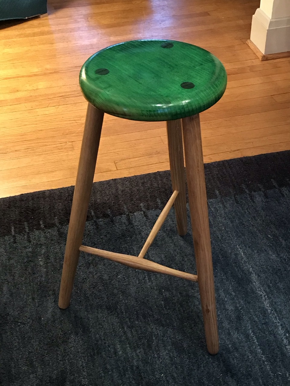 Ash and white oak stool