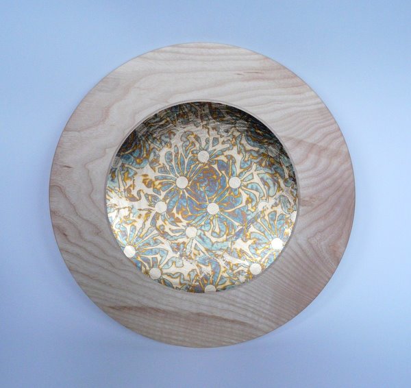 Ash- imitation gold leaf platter