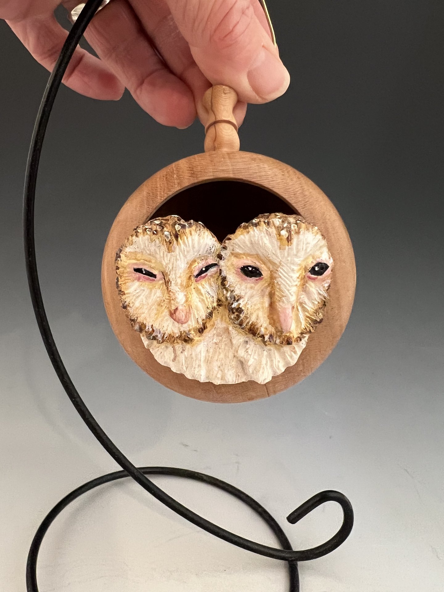 Barn owlets ornament