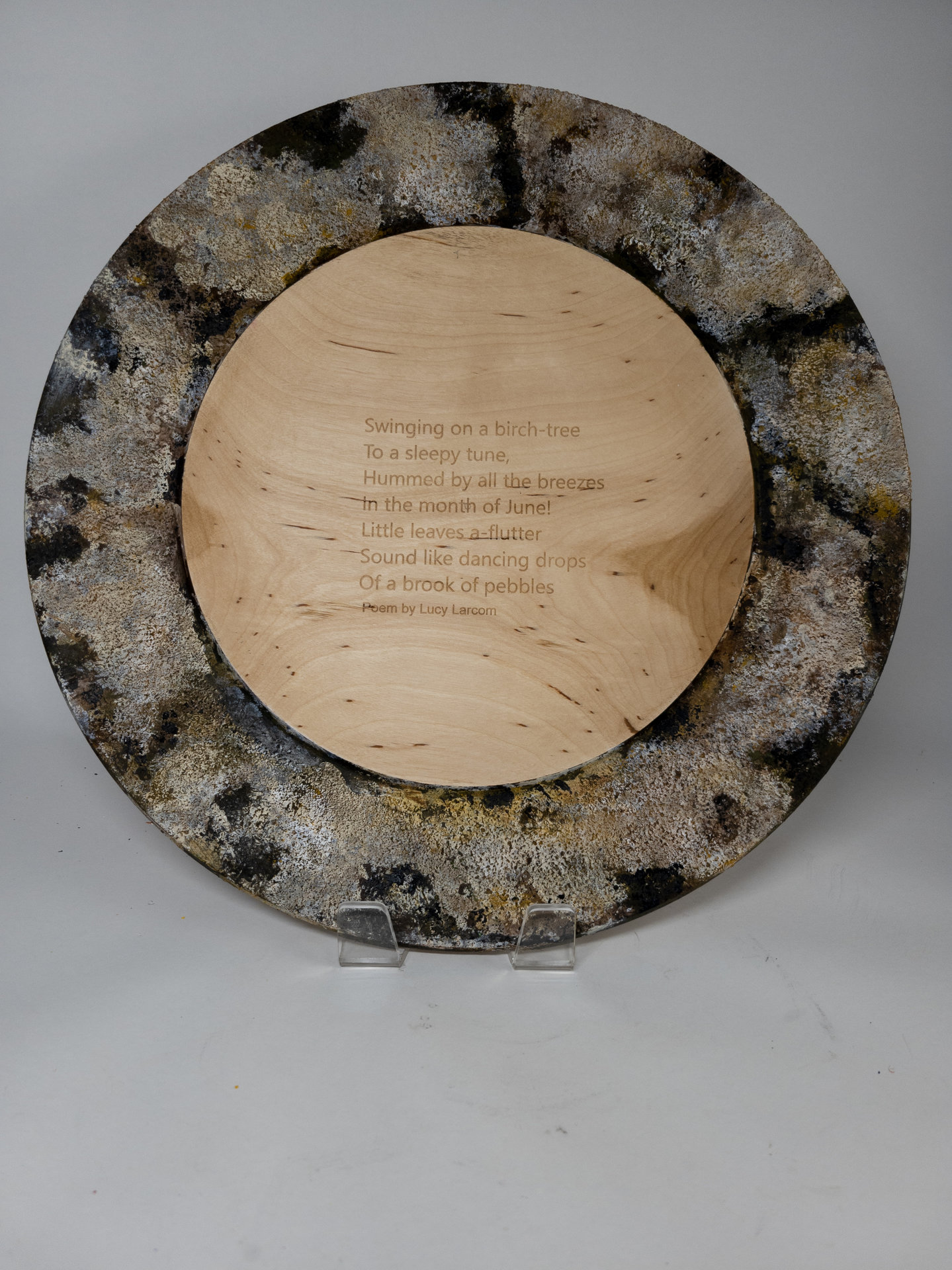 Birch platter w/poem