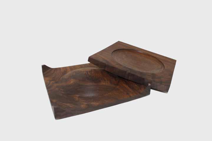 Black Walnut Square Lidded Box