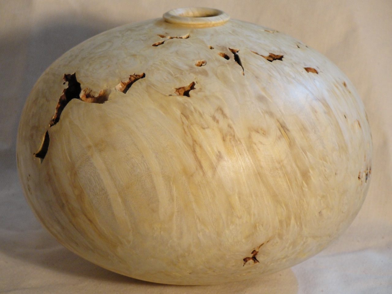 Bleached Maple Burl Hollow Form