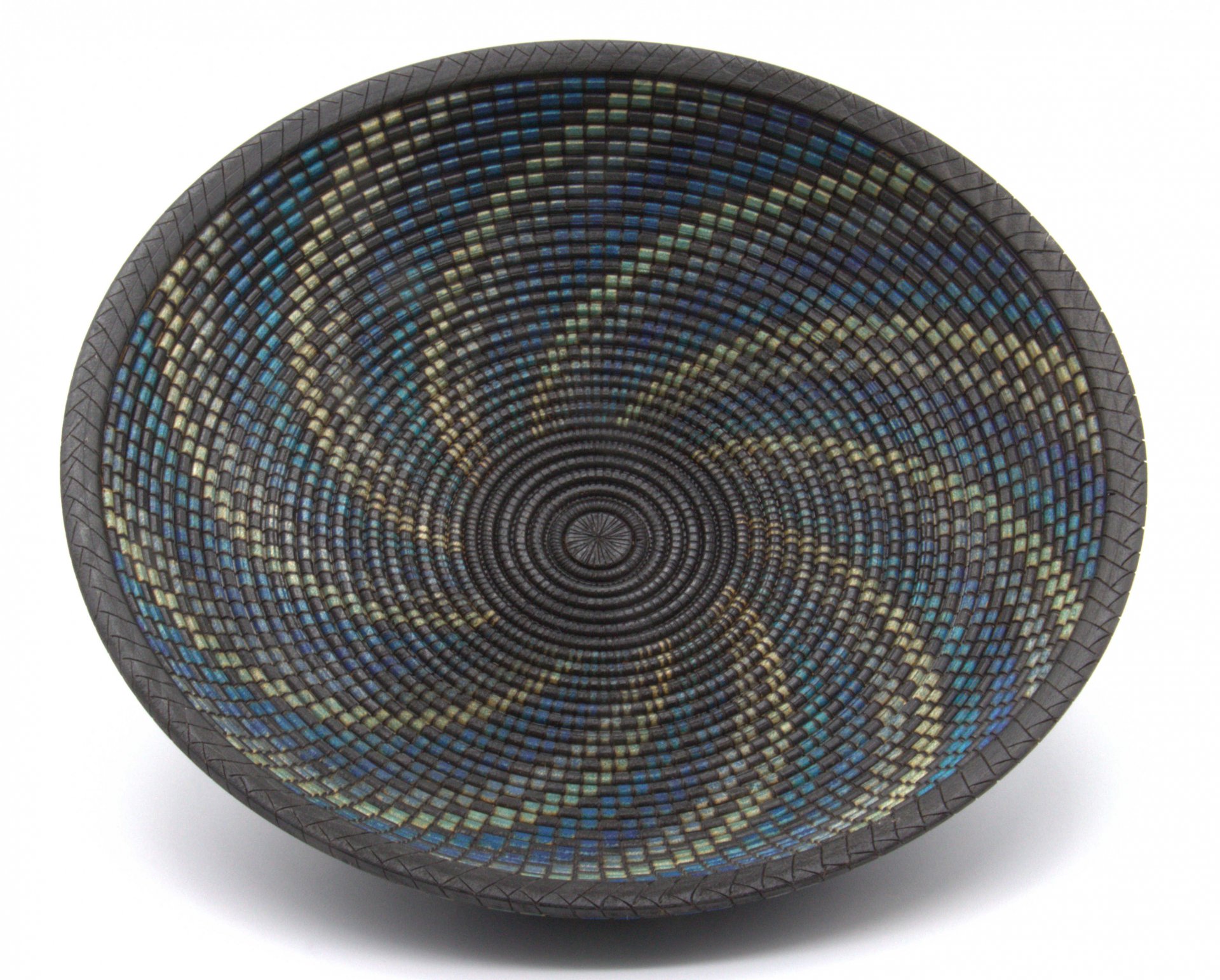 Blue swirl basket illusion