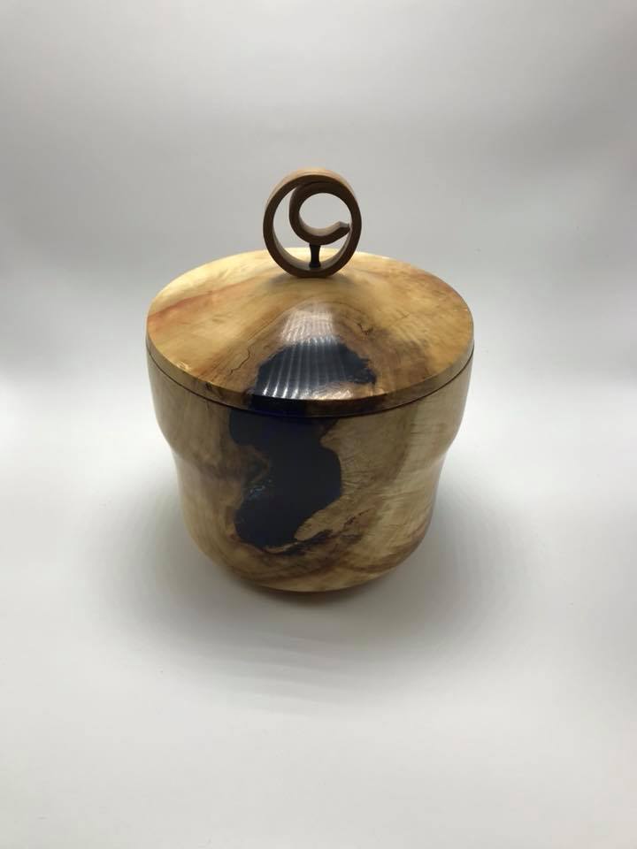 Box Elder and Resin Lidded Bowl