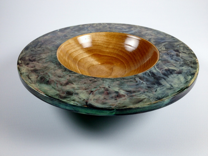 Broad Rim Painted Maple Bowl