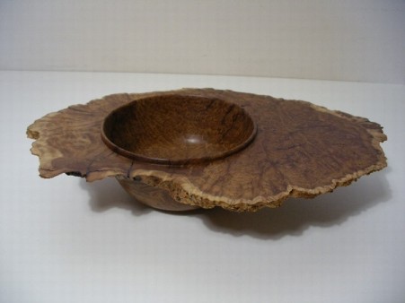 Brown Malle Burl winged bowl