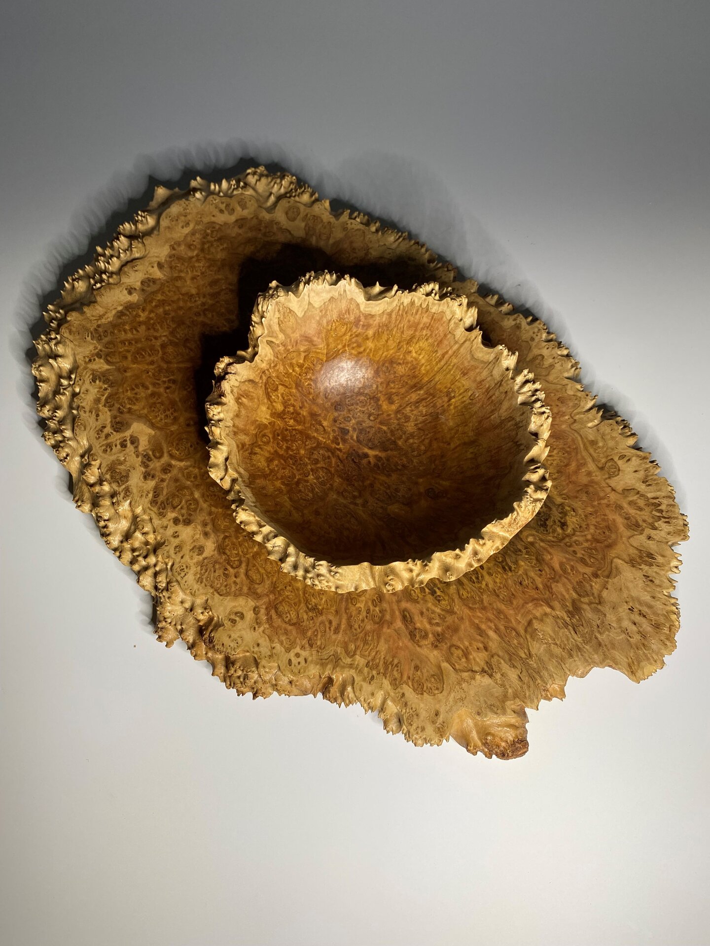 Brown Mallee Burl Bowl and Platter