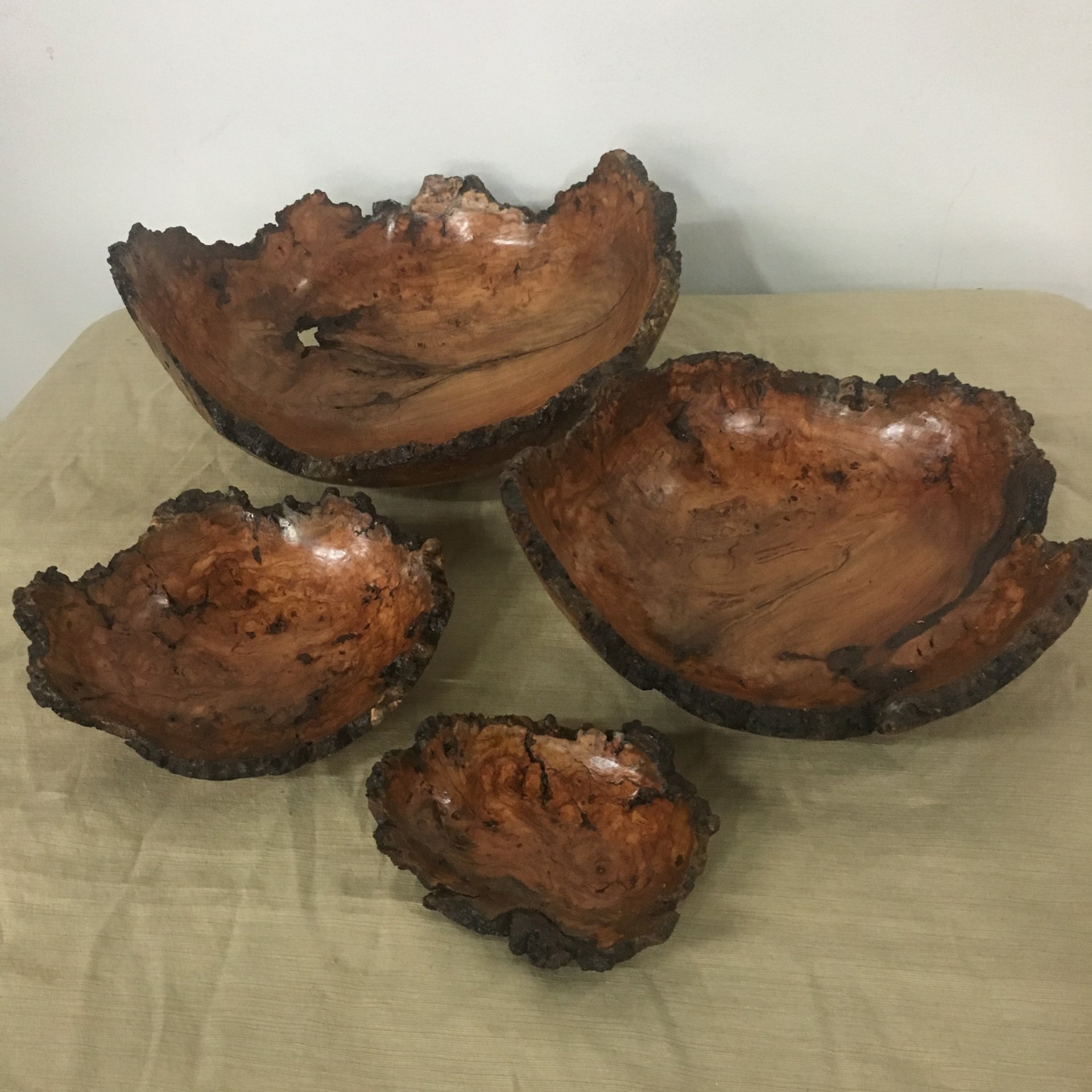 Burl in 4 bowls