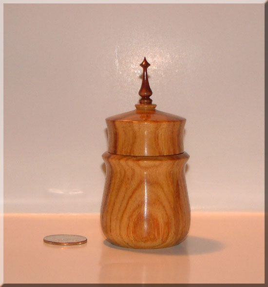 Canary wood w/Redheart Finial