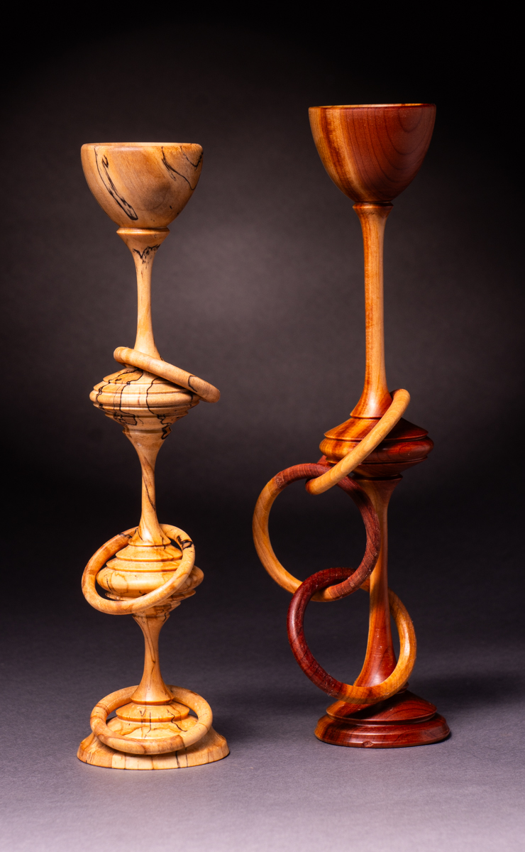 captured interlocking ring goblets