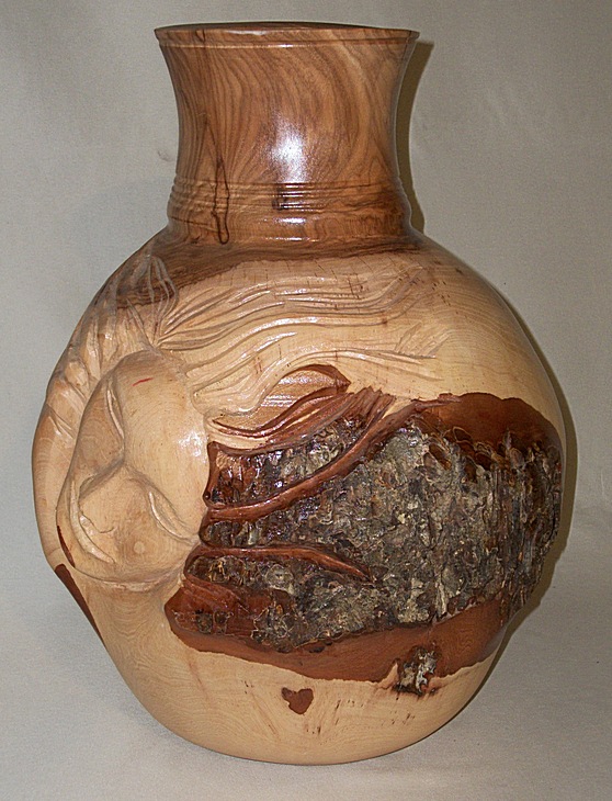 Carved Pecan Urn