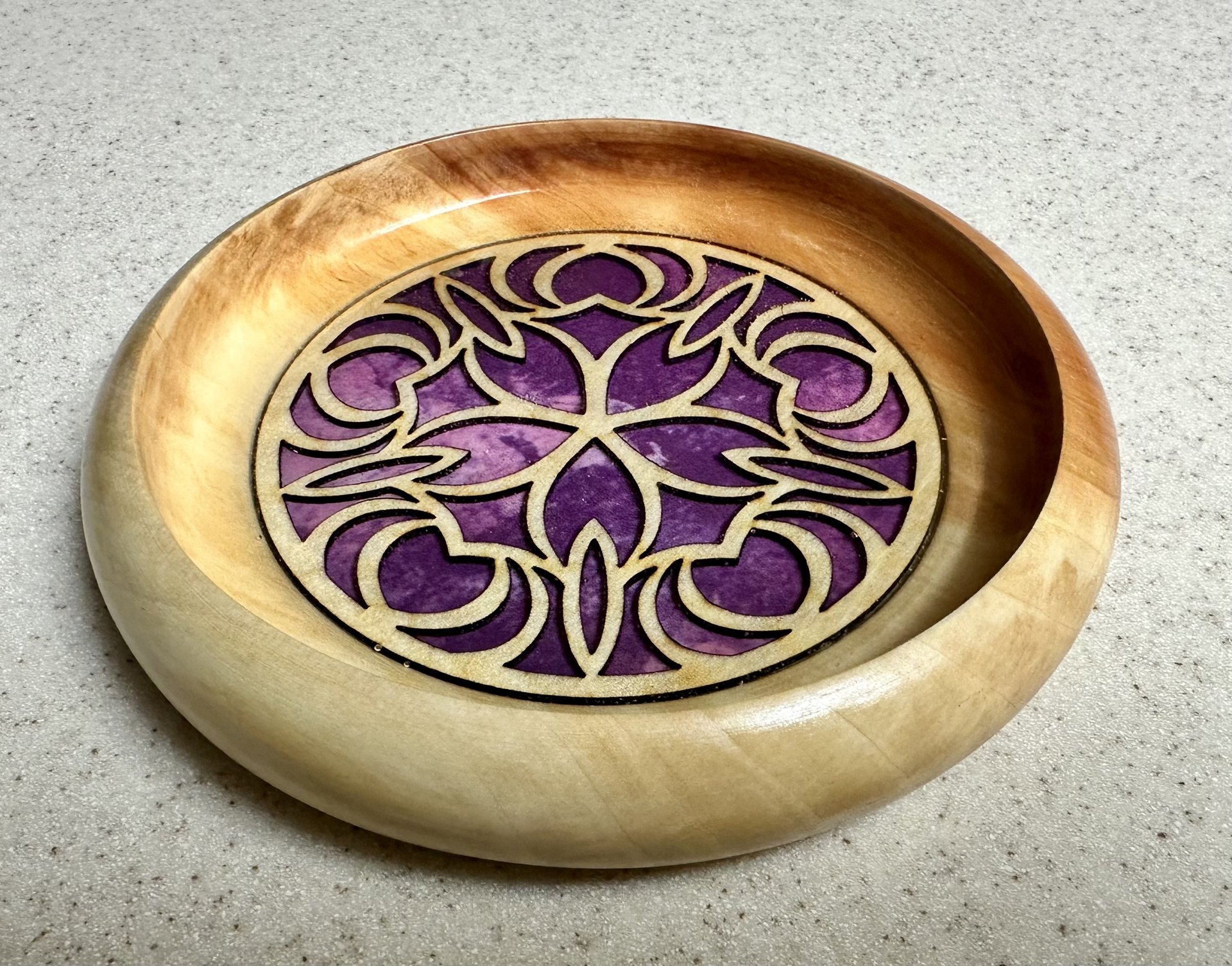 Cedar with mandala epoxy