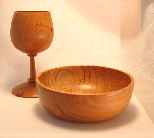 Cherry goblet and bowl