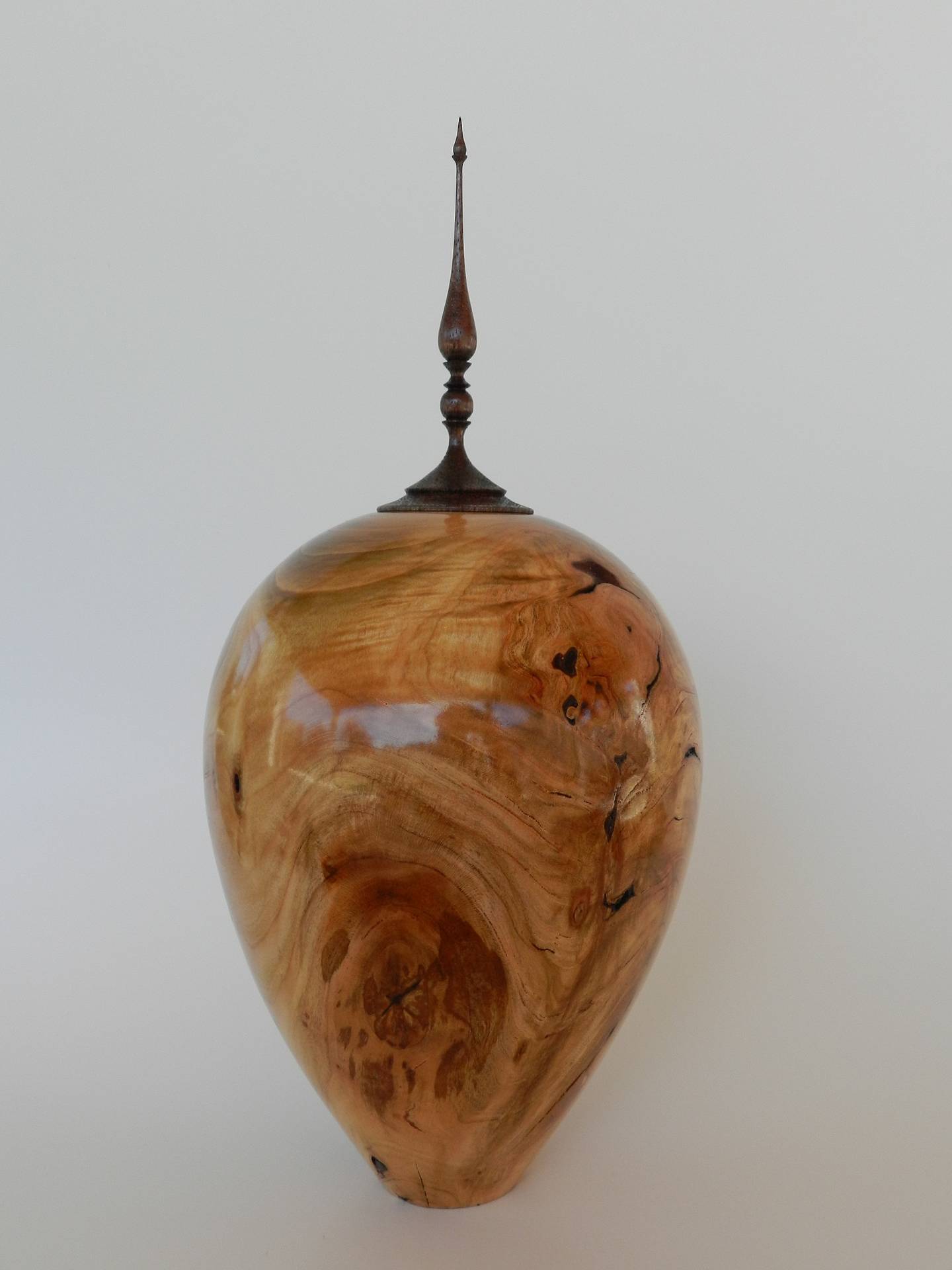 Cherry hollowform with Ironwood finial