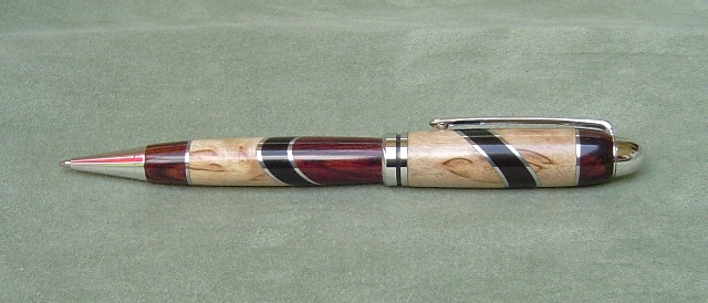 Cocobolo, Ebony, Masur Birch and Aluminum Pen