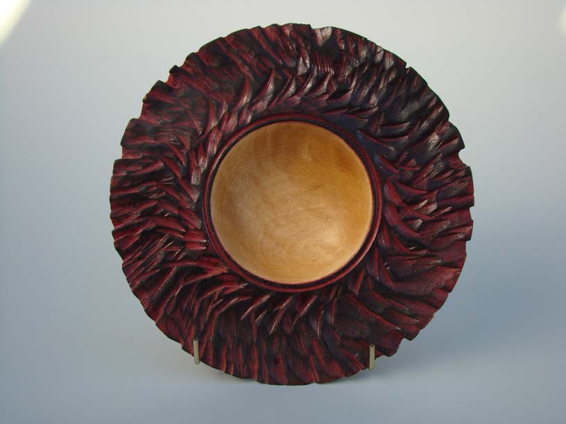 Coloured and textured bowl.