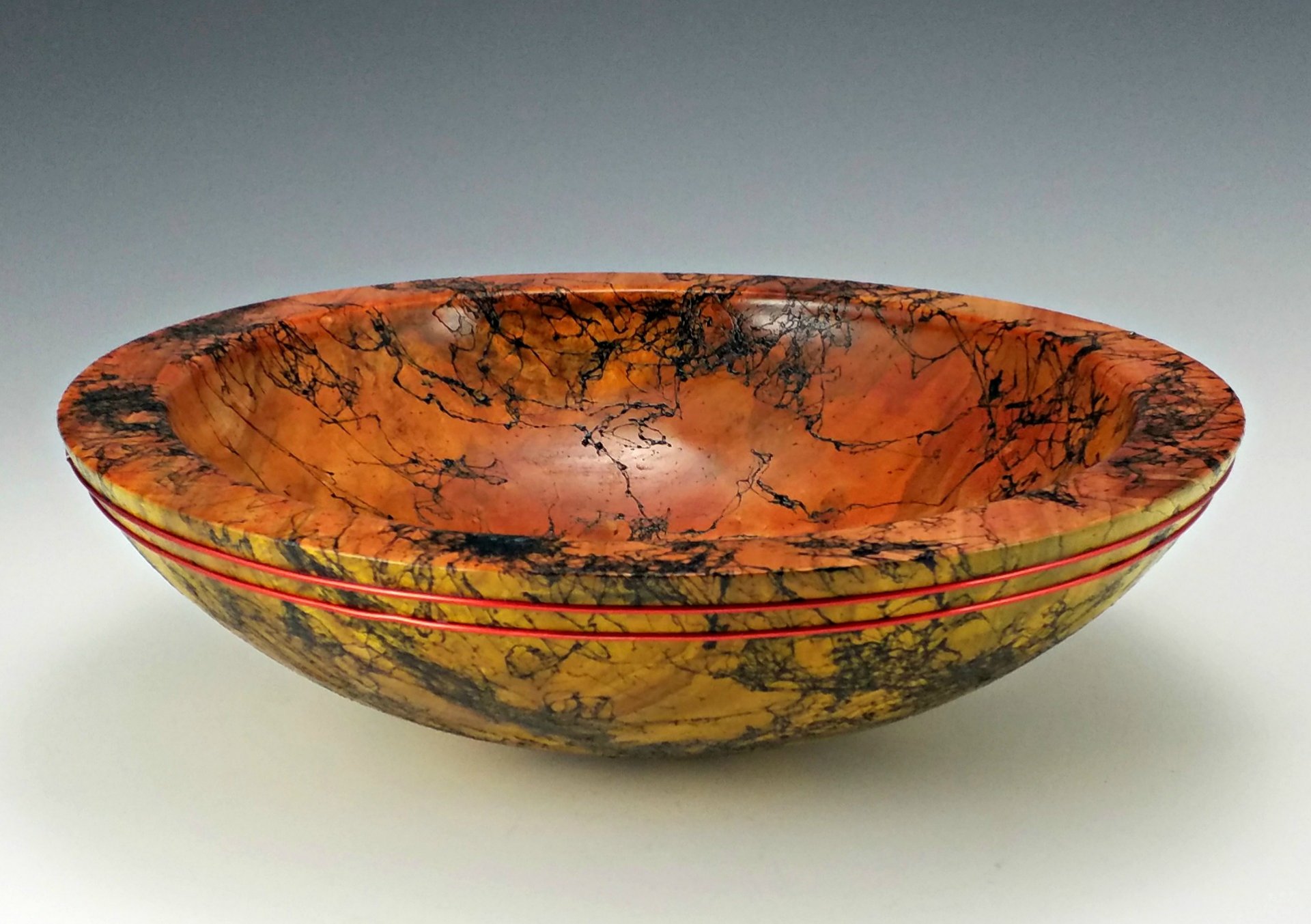 Decorated Spalted Silver Maple Bowl