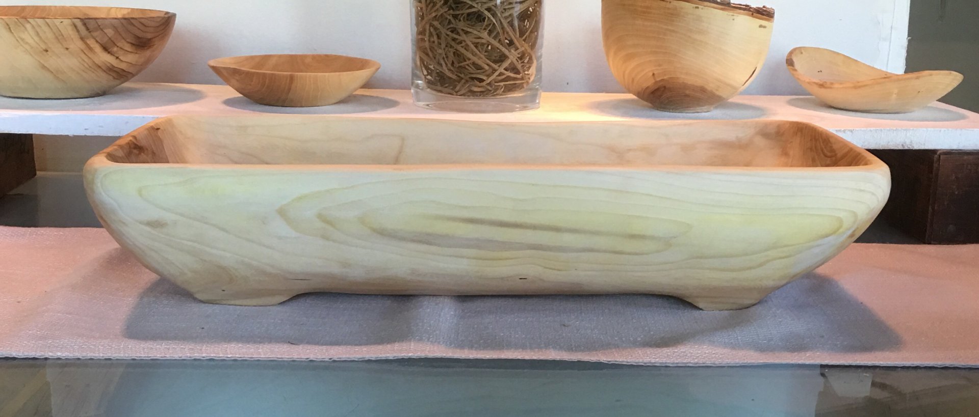 Elm carved bowl