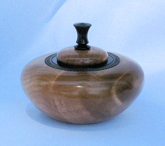 Figured Maple and Ebony Vessel