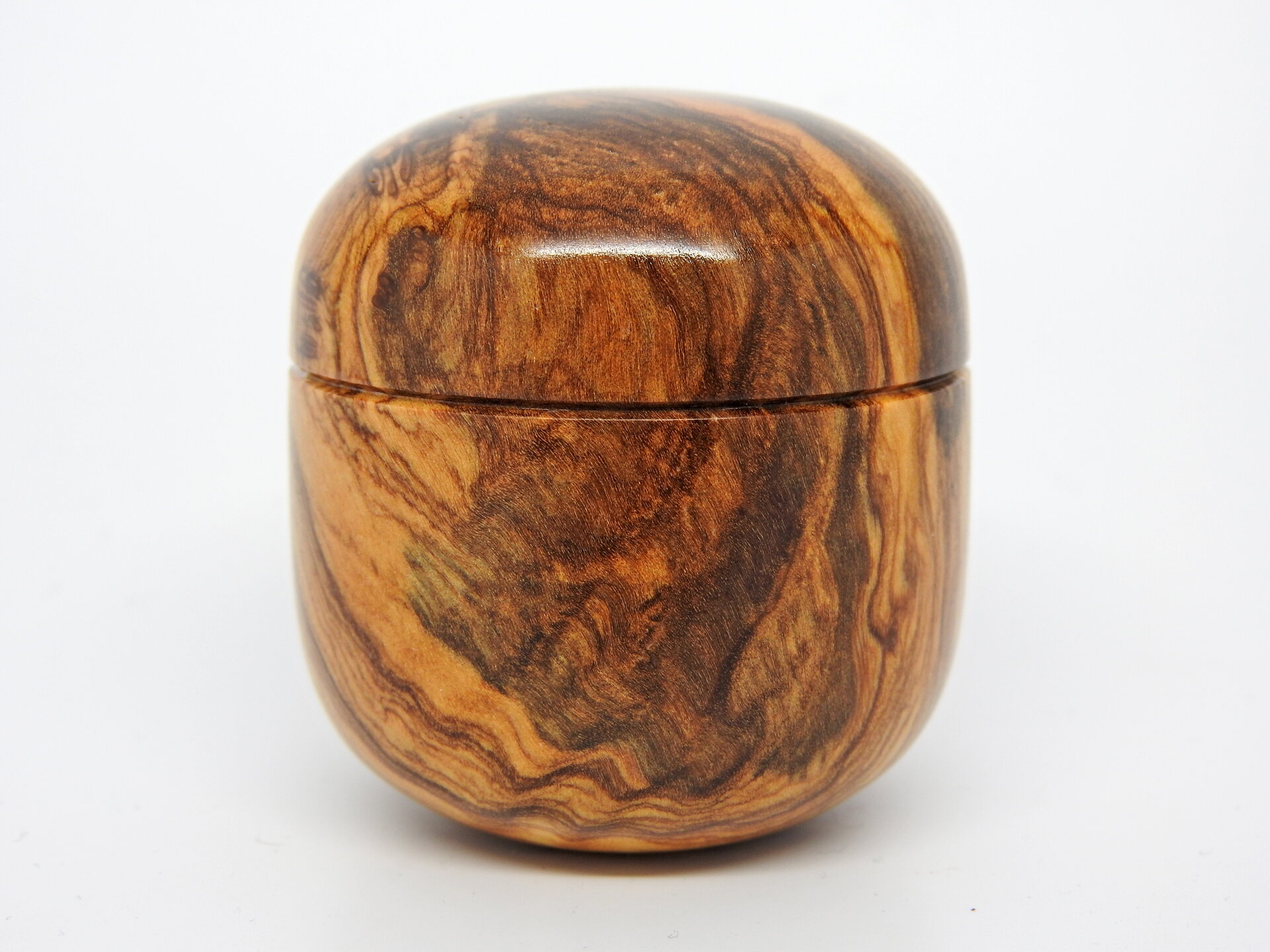 Figured Olivewood Pill Box