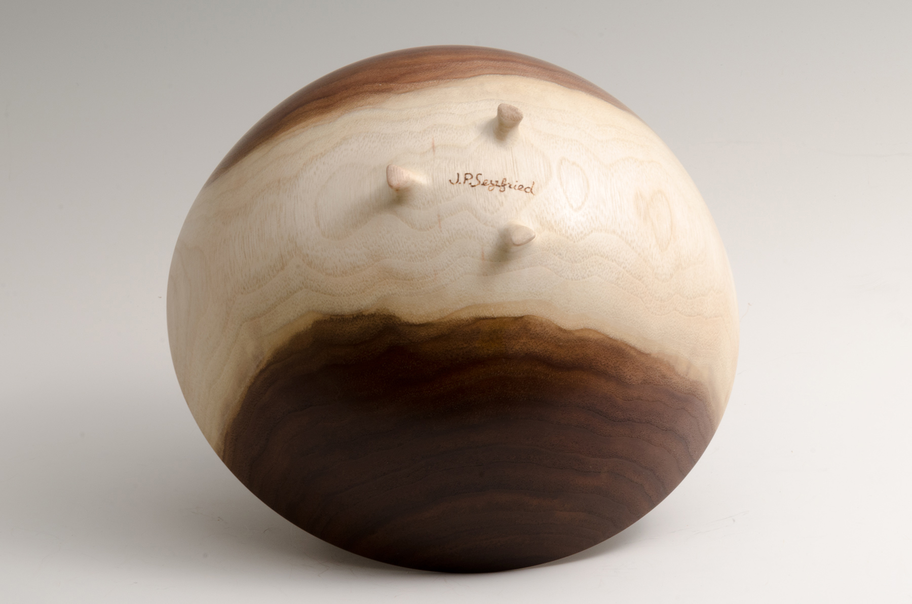 Footed Walnut Bowl, bottom view