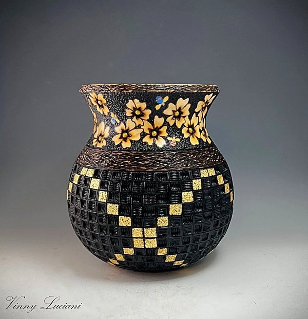 Gold Leaf Flower Pot