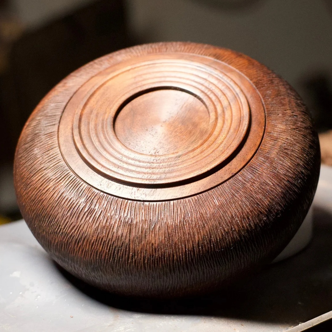 Hand-carved walnut bowl