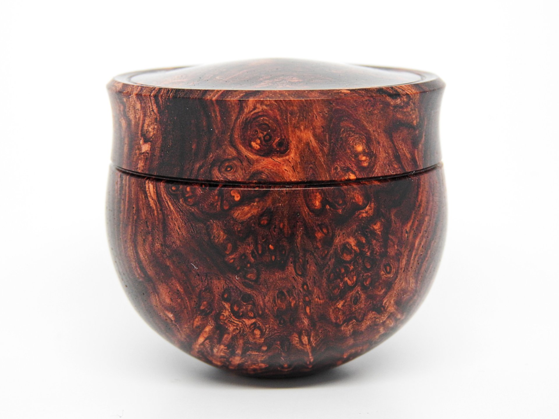 Honduras Rosewood Burl Round Bottom Box 2.0