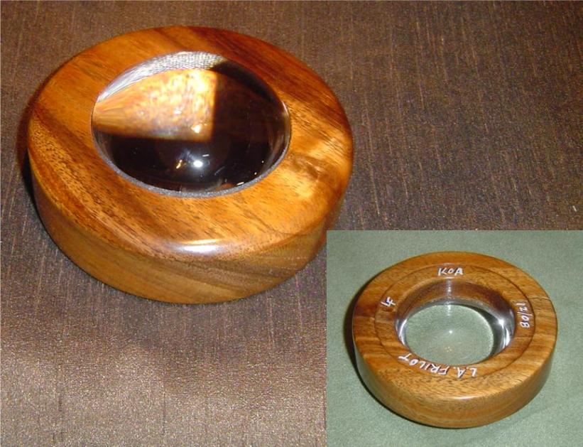 Koa Desk magnifier - Top and Bottom