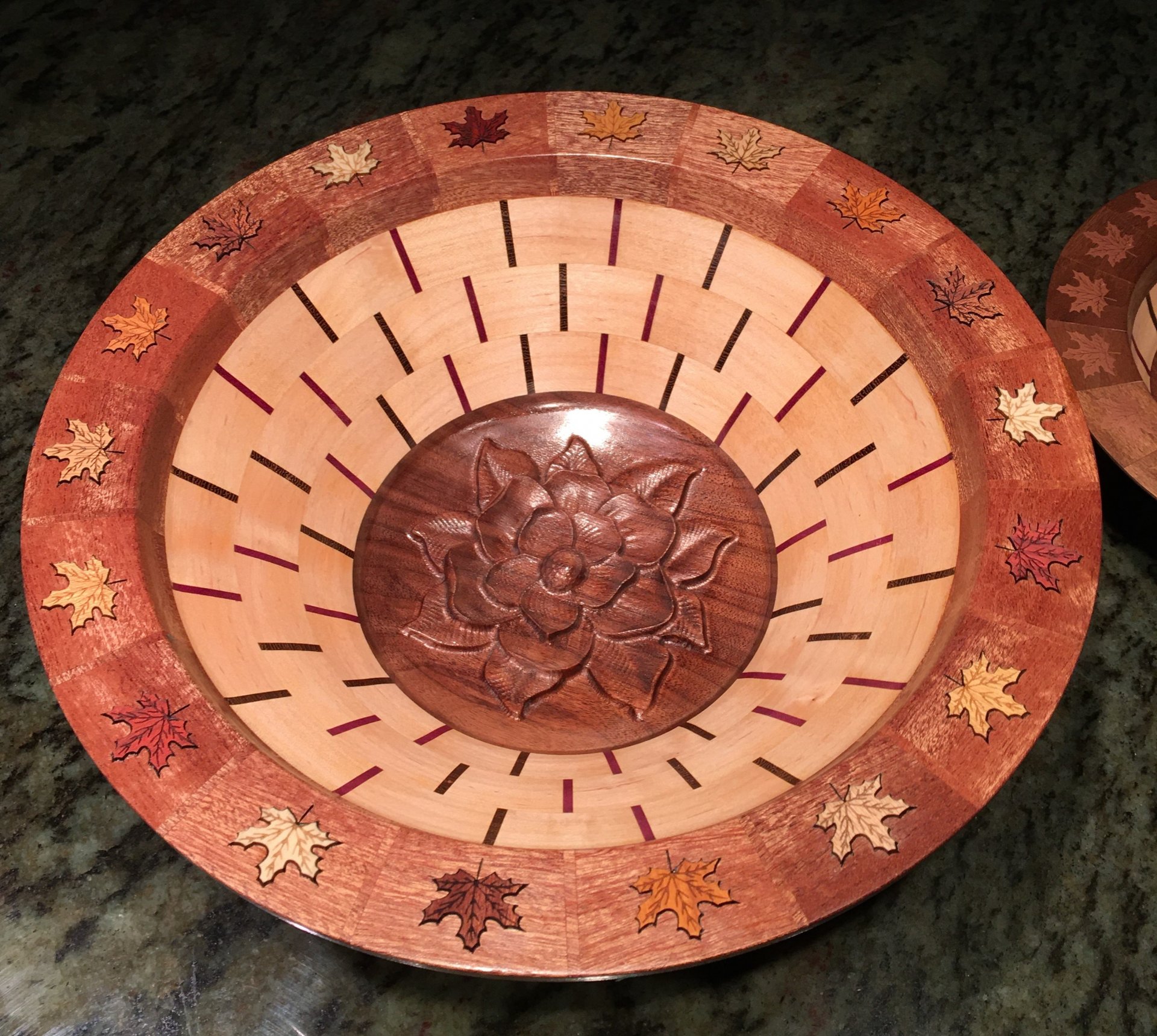 Large Segmented Bowl - Fall Decorated
