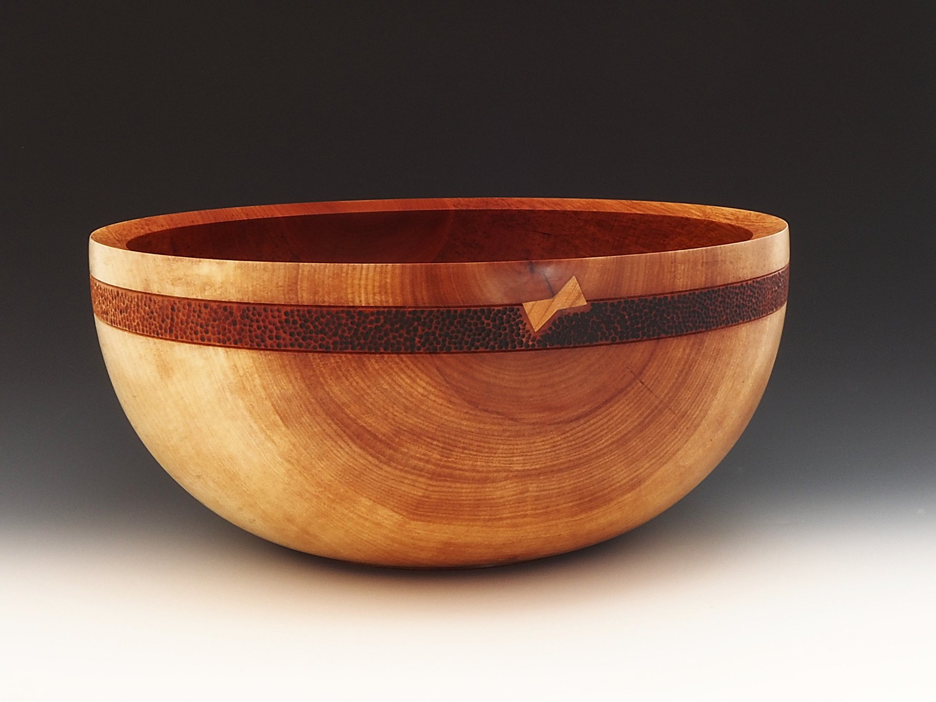 Madrone Bowl with band and butterflies