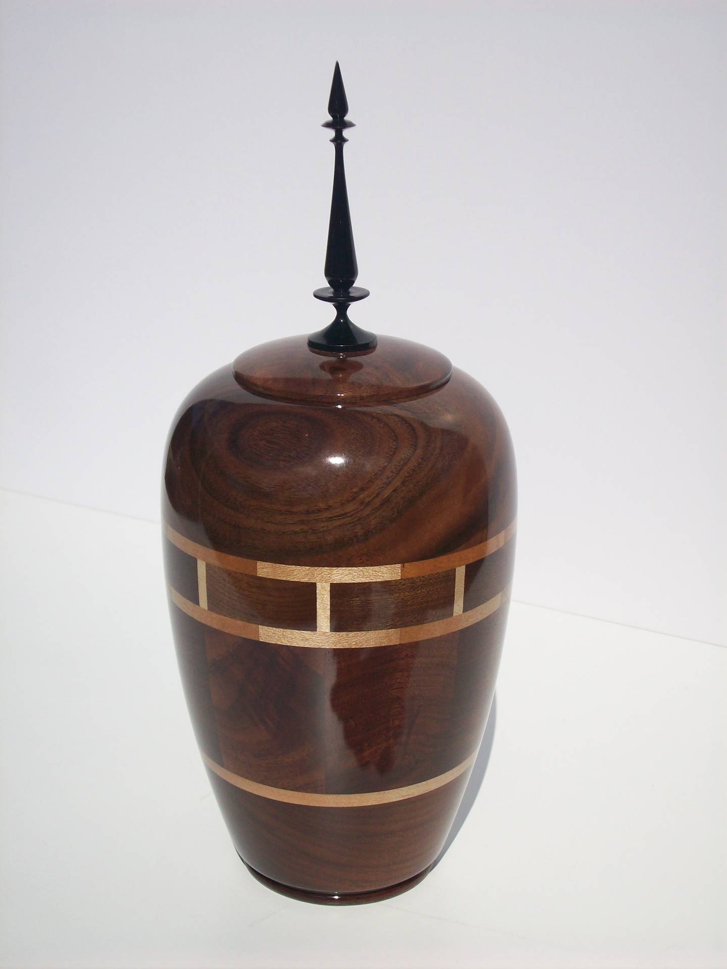 maple and walnut urn