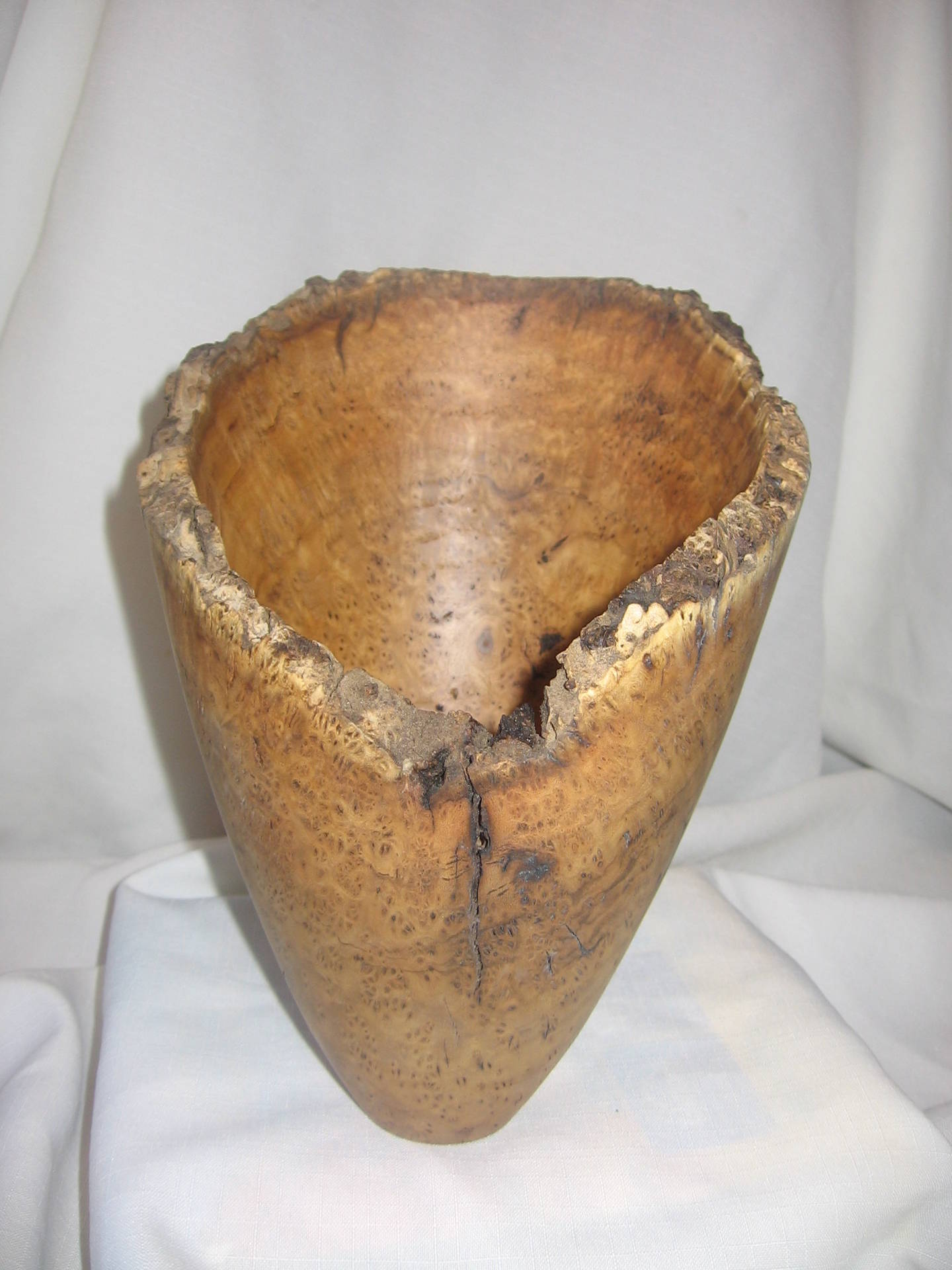 Natural Edge Russian Olive Burl Vessel