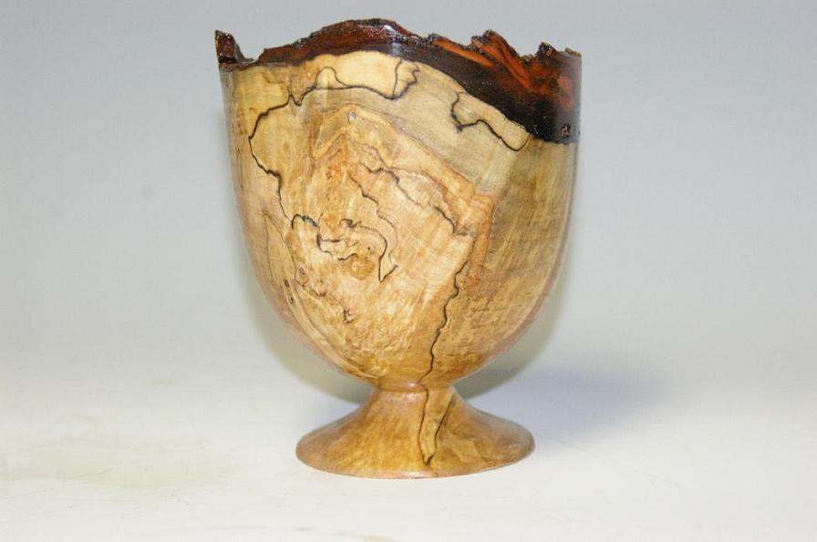 Natural Edge spalted maple burl goblet