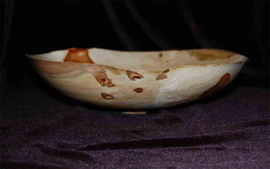 Naturally warped cherry bowl