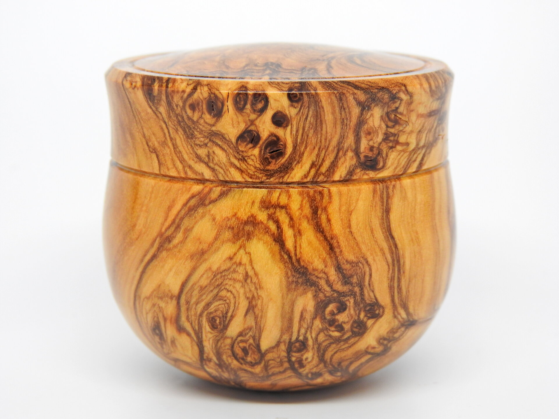 Olivewood Burl Round Bottom Box