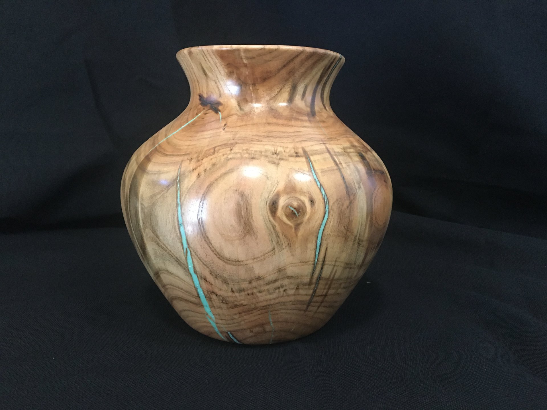 Pistachio with turquoise inlay