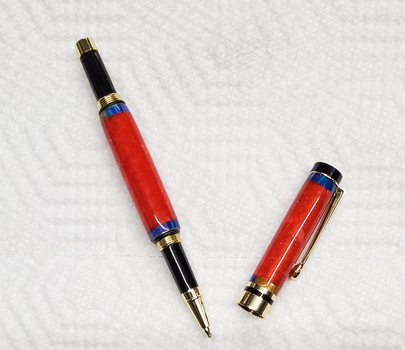 Red and Blue Acrylic RollerBall Pen