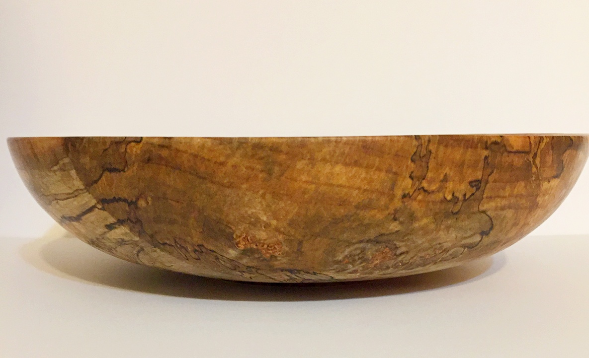 Red maple burl shallow bowl- side profile