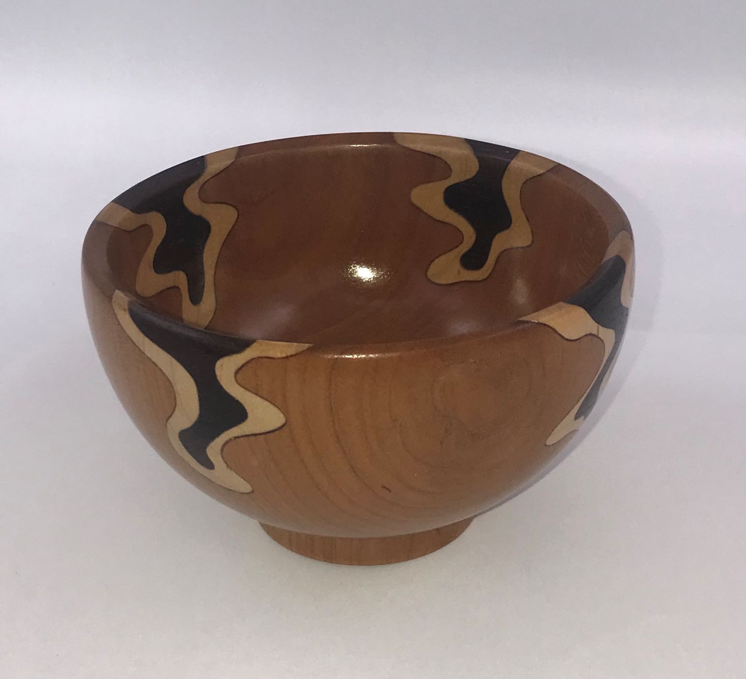 Rice bowl with inlaid wood patterns Picture 1