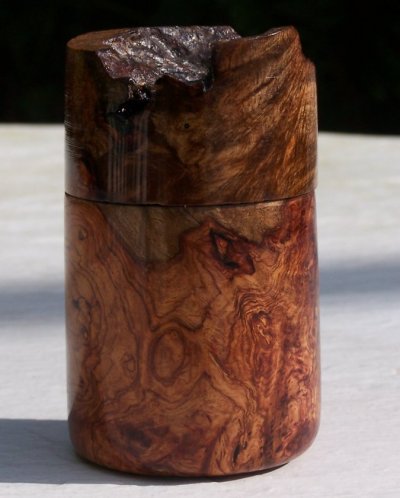 rosewood burl natural edge lidded box