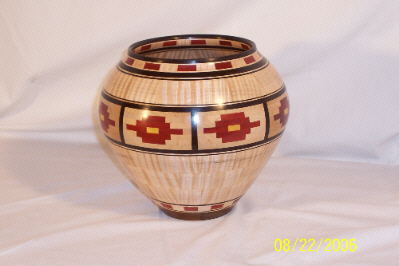 segmented vase 9in tall ,9in diam