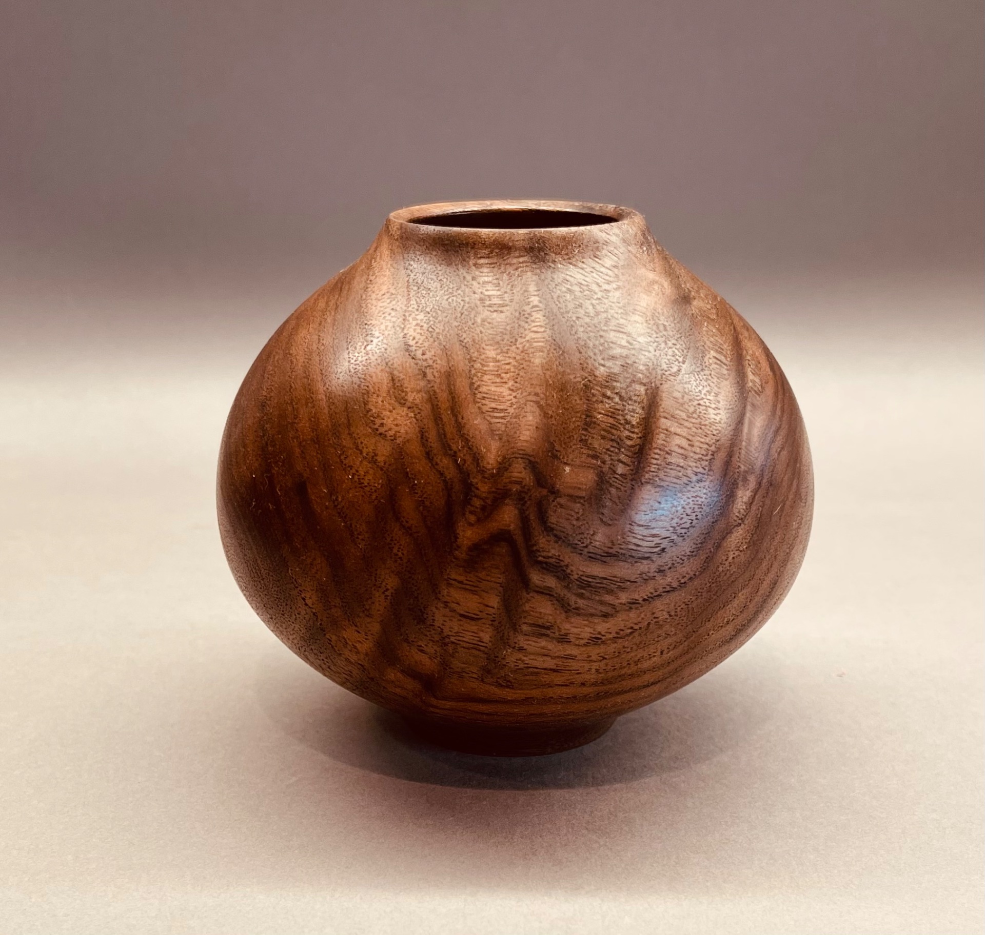 Small walnut hollow form.