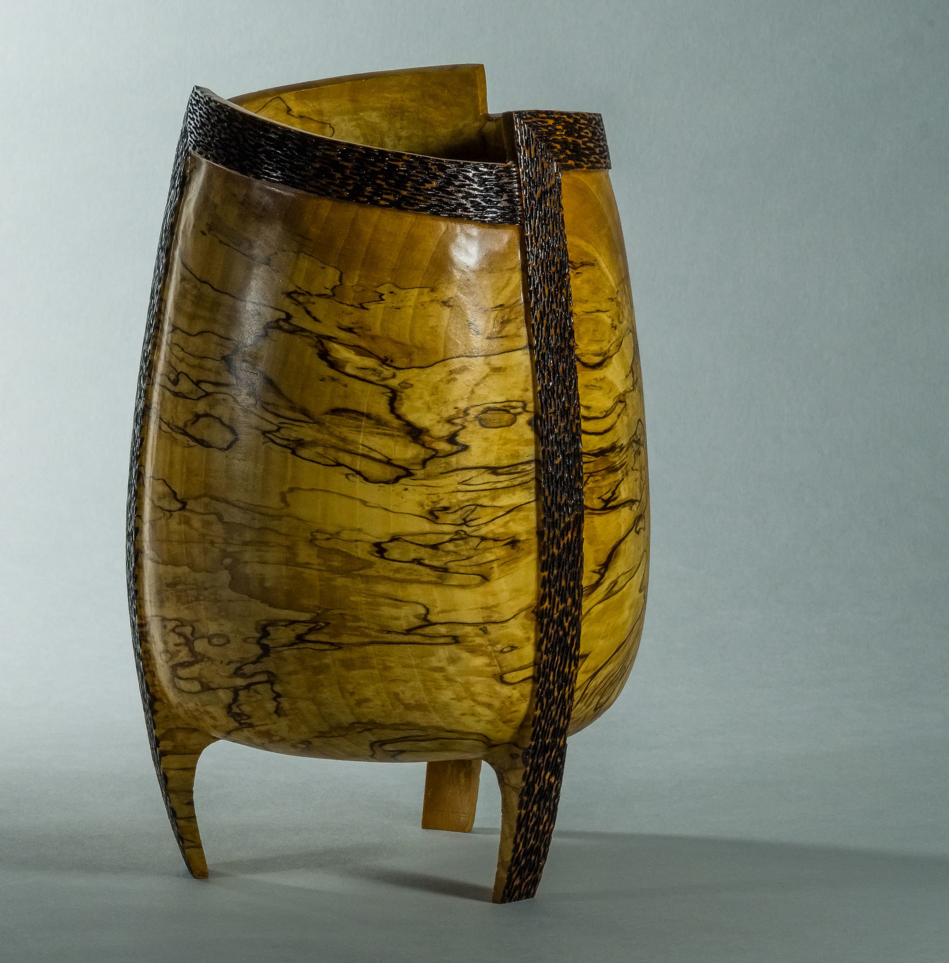 Spalted Beech Footed Vessel
