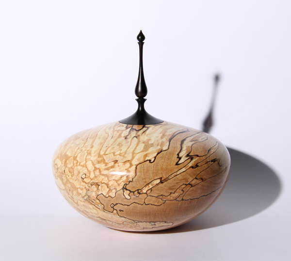 spalted beech with ebony finial