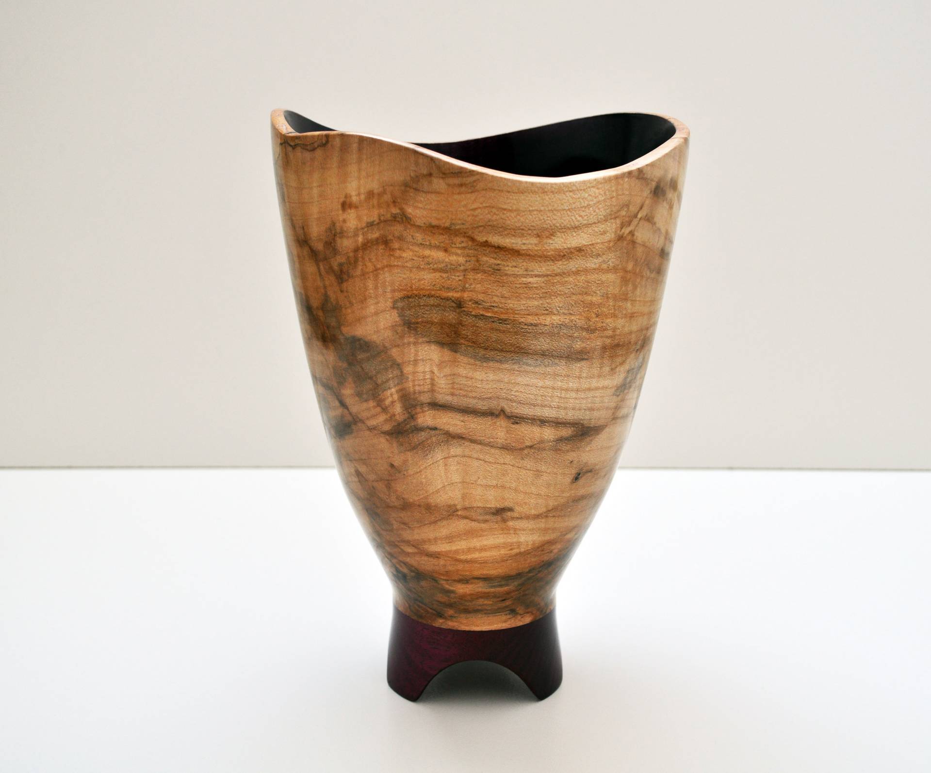 spalted elm, amaranth vase