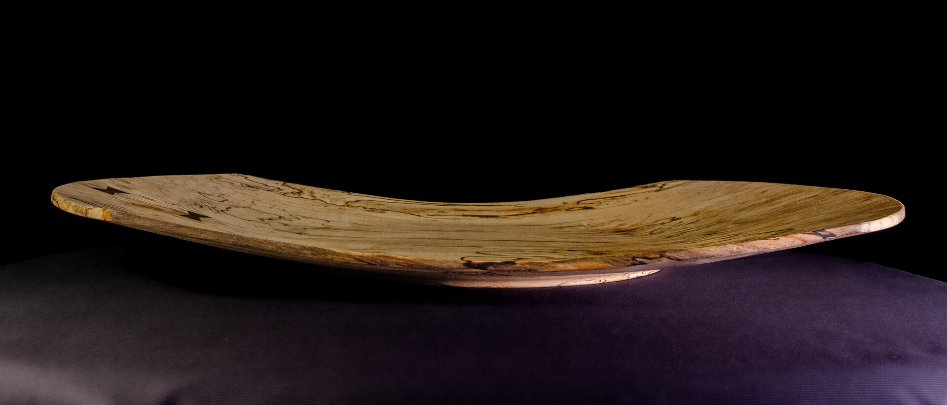 Spalted Maple Platter side view