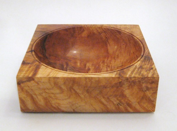 square bowl figured maple side