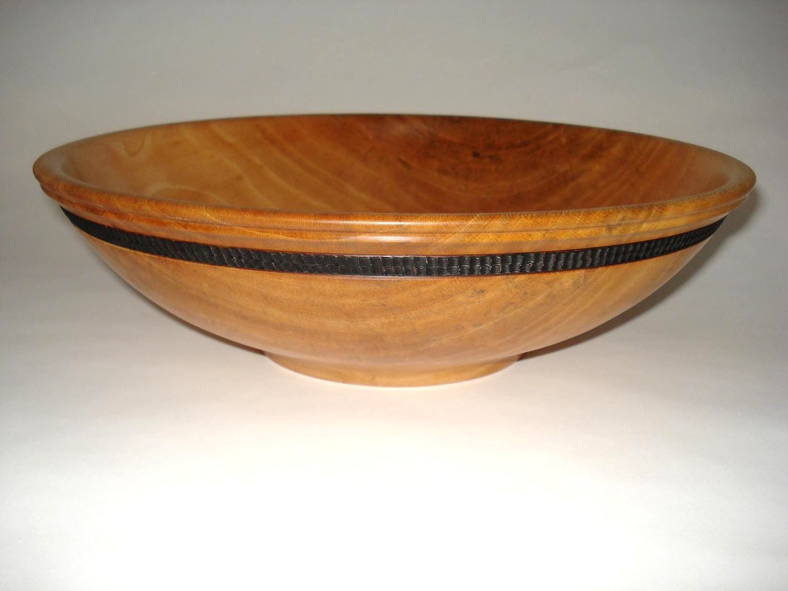 Sycamore bowl with a burnt textured band - SOLD