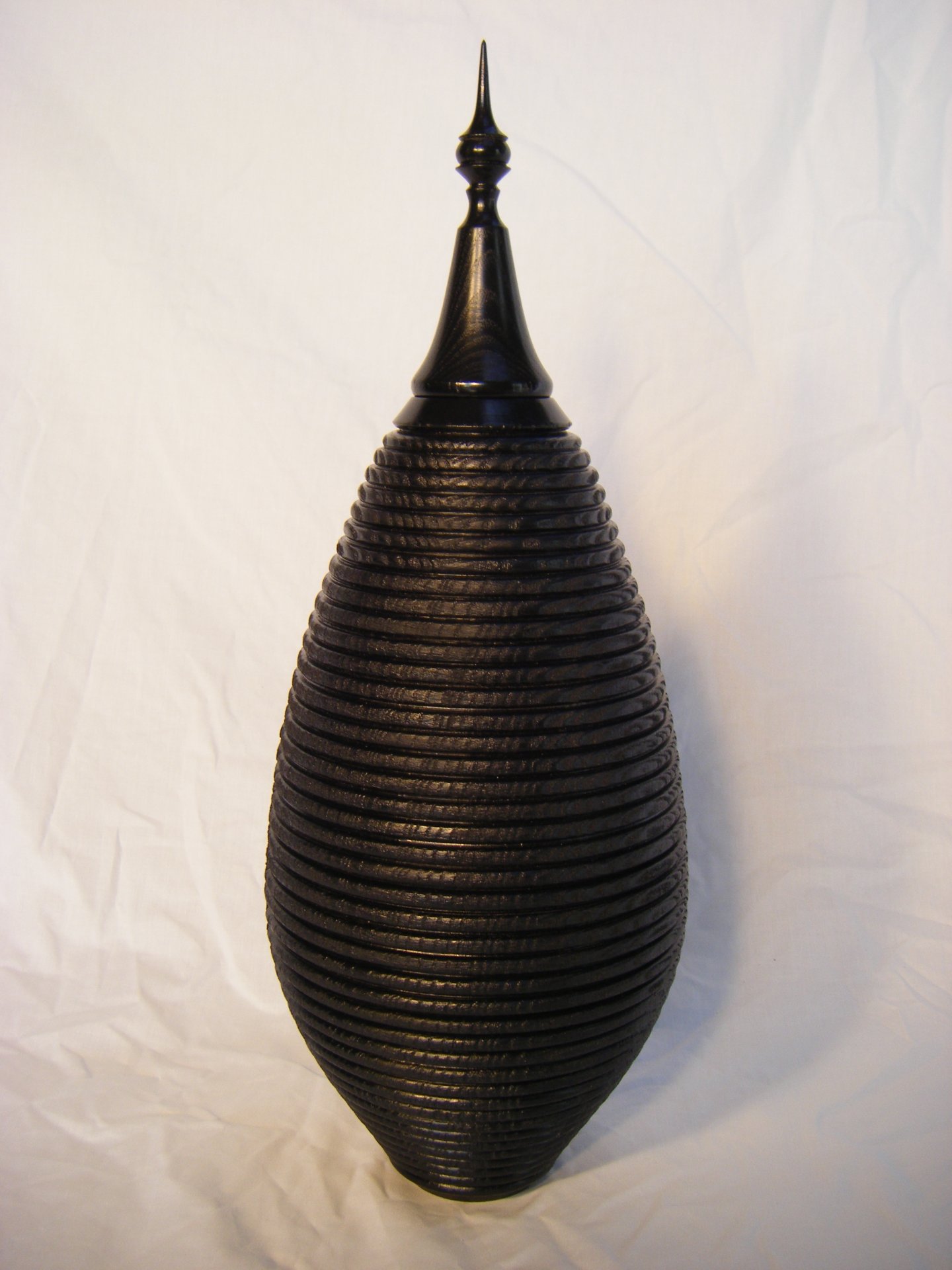 Tall Ebonisied Lidded Hollow Form